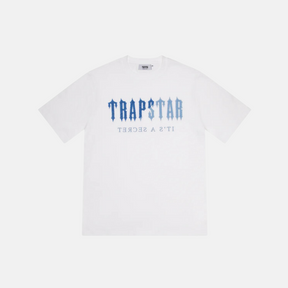 Trapstar Chenille Decoded T-Shirt & Shorts Set - White/Grey/Blue - No Sauce The Plug