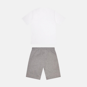 Trapstar Chenille Decoded T-Shirt & Shorts Set - White/Grey/Blue - No Sauce The Plug