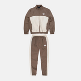 Syna Shell Tracksuit - Brown/White - No Sauce The Plug