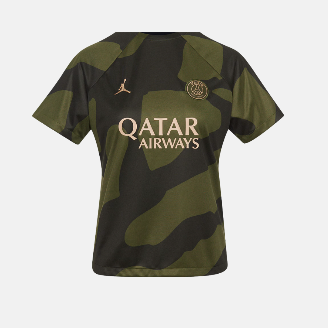 PSG X Jordan Pre Match Jersey - Green Camo - No Sauce The Plug