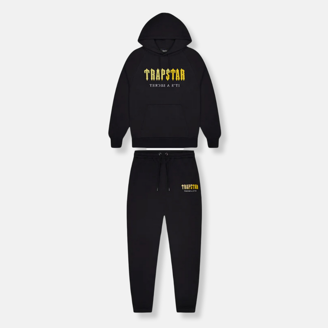 Trapstar Decoded Chenille Tracksuit - Black / Yellow - No Sauce The Plug