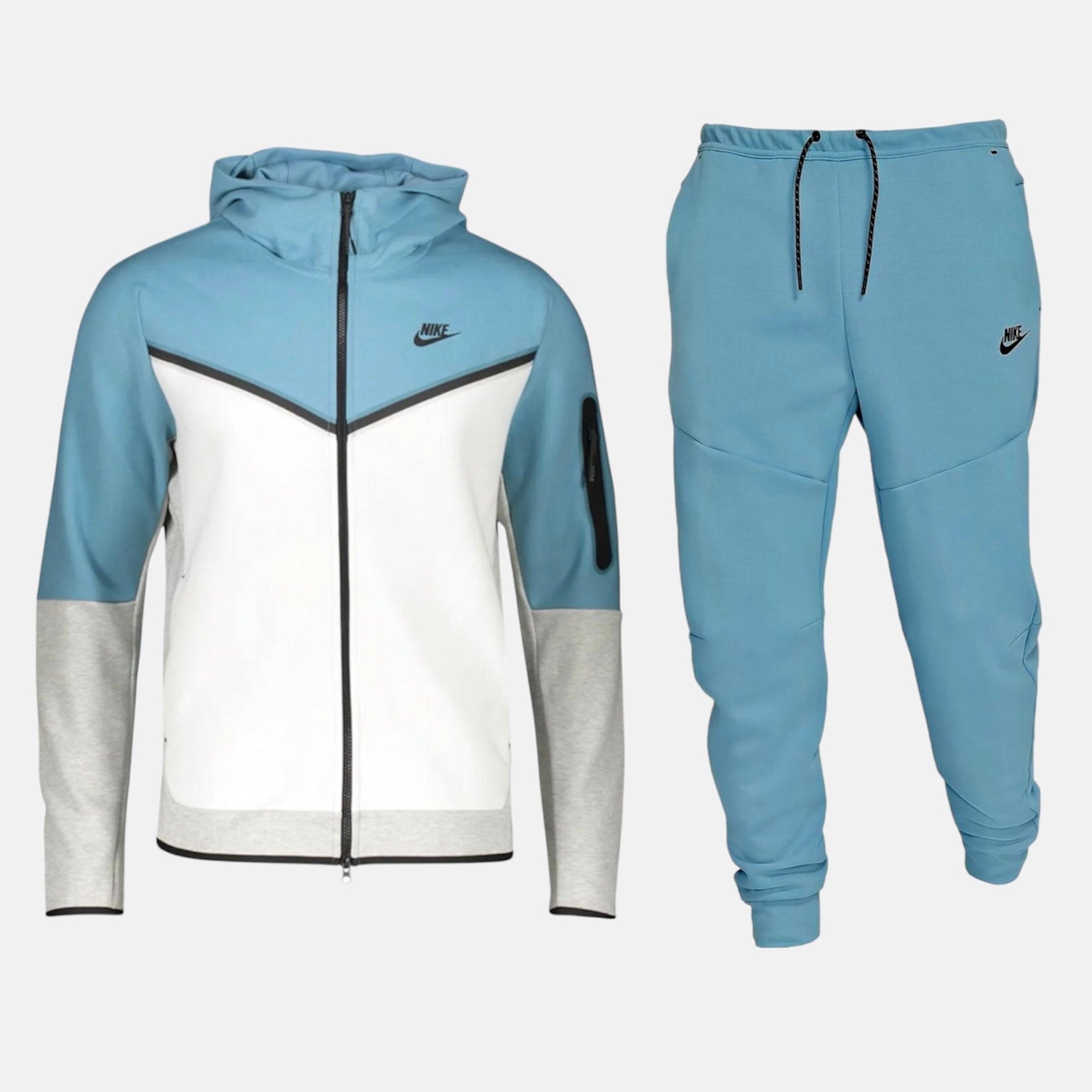 Nike Tech Fleece Set - Baby Blue / White (3rd Gen - Old Season) - No Sauce The Plug