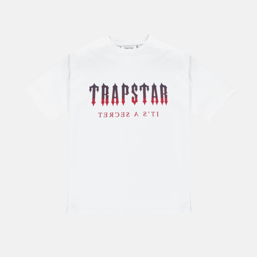 Trapstar Decoded T-Shirt - White/Red Gradient - No Sauce The Plug