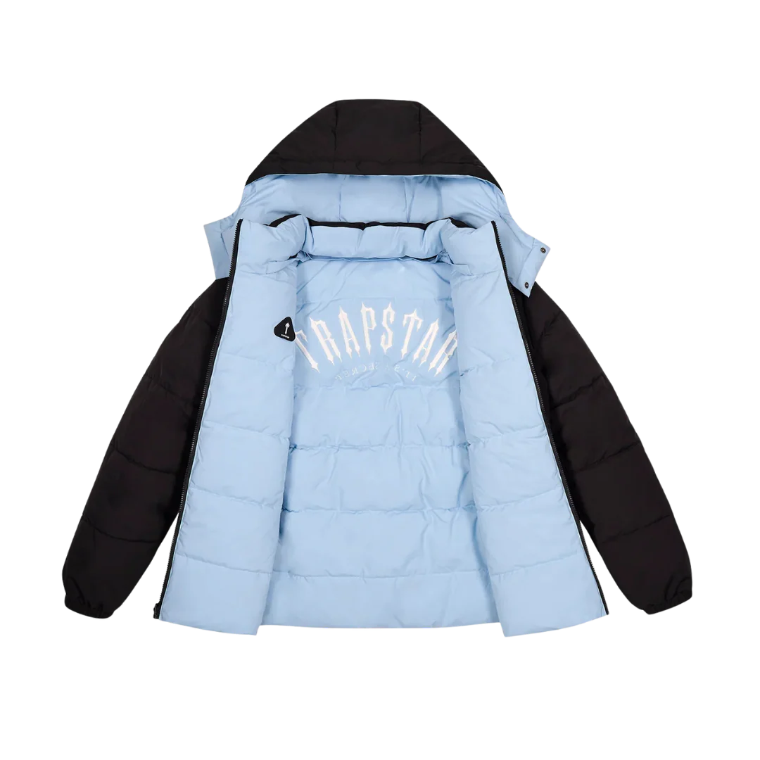 Trapstar Irongate Arch Reversible Puffer Jacket - Black / Light Blue