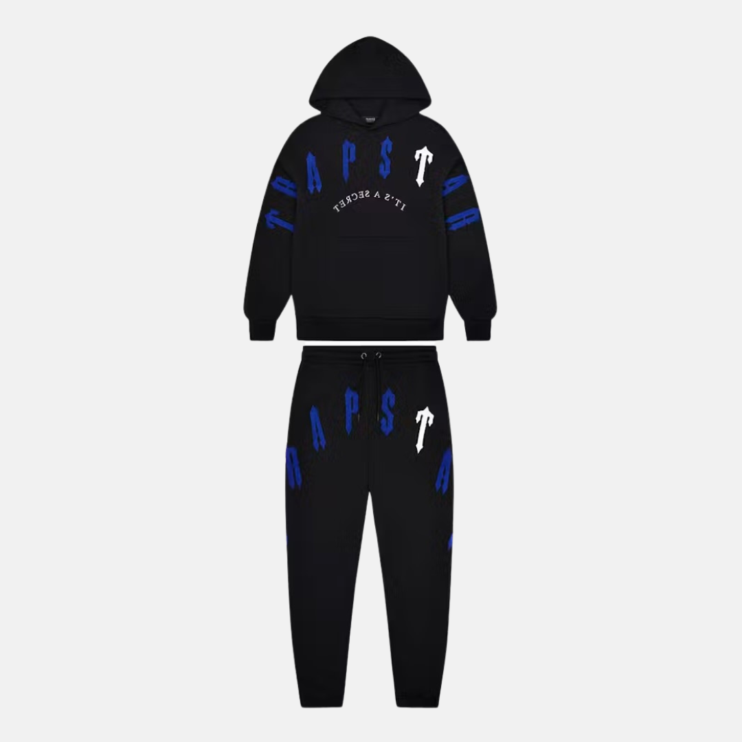 Trapstar Irongate Arch Chenille 2.0 Hooded Tracksuit - Black/Blue/White