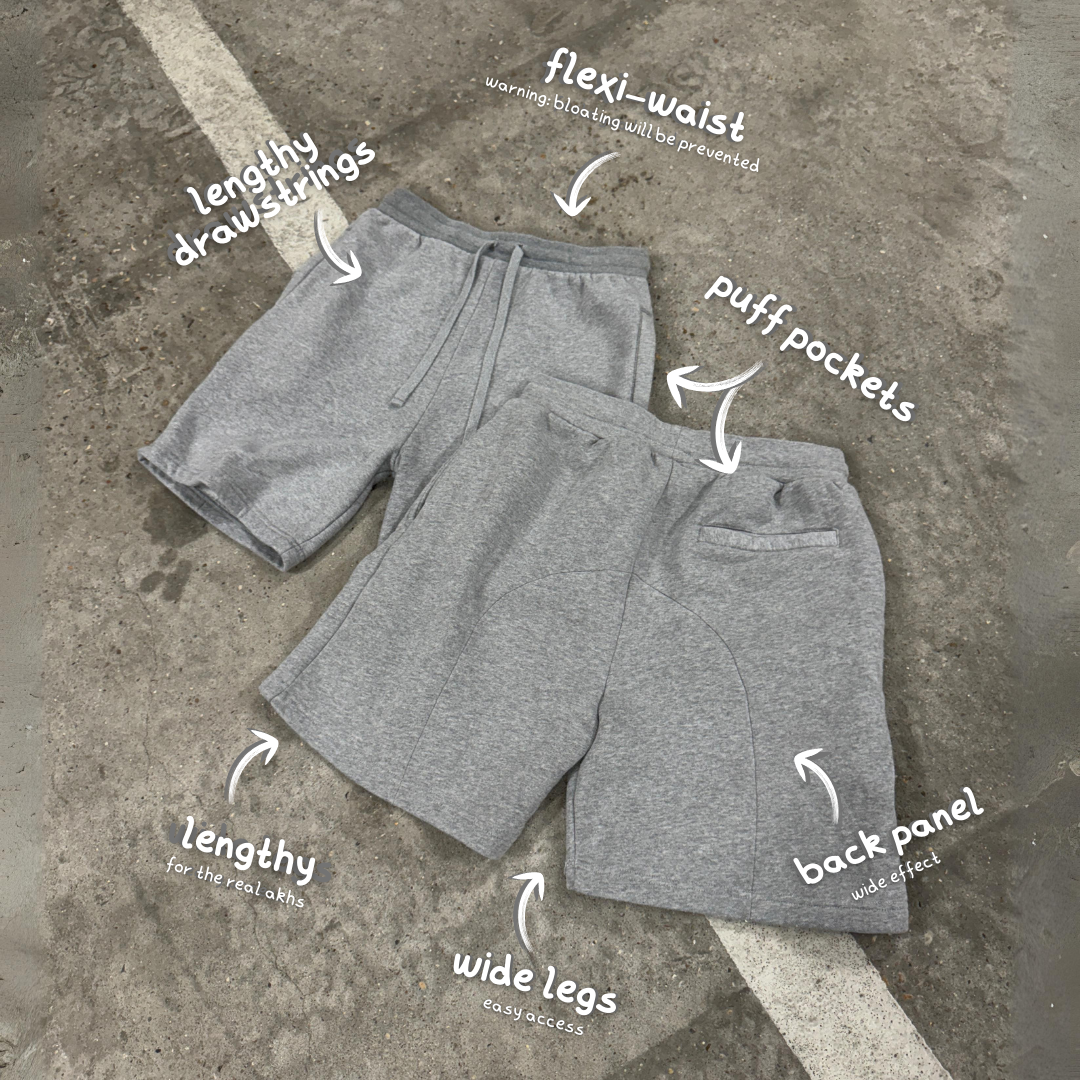 the lengthy shorts - grey - No Sauce The Plug