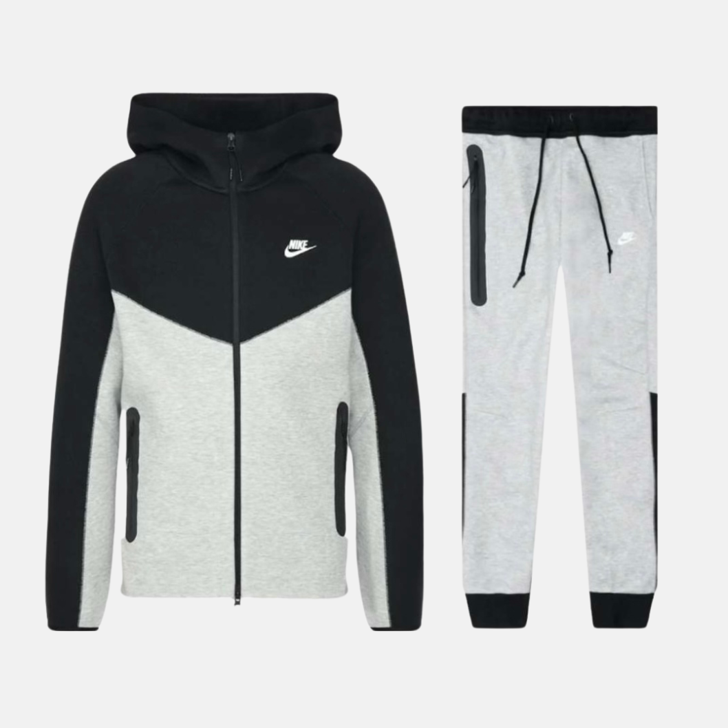 Nike Tech Fleece Set - Black & Grey (4th Gen - New Season) - No Sauce The Plug