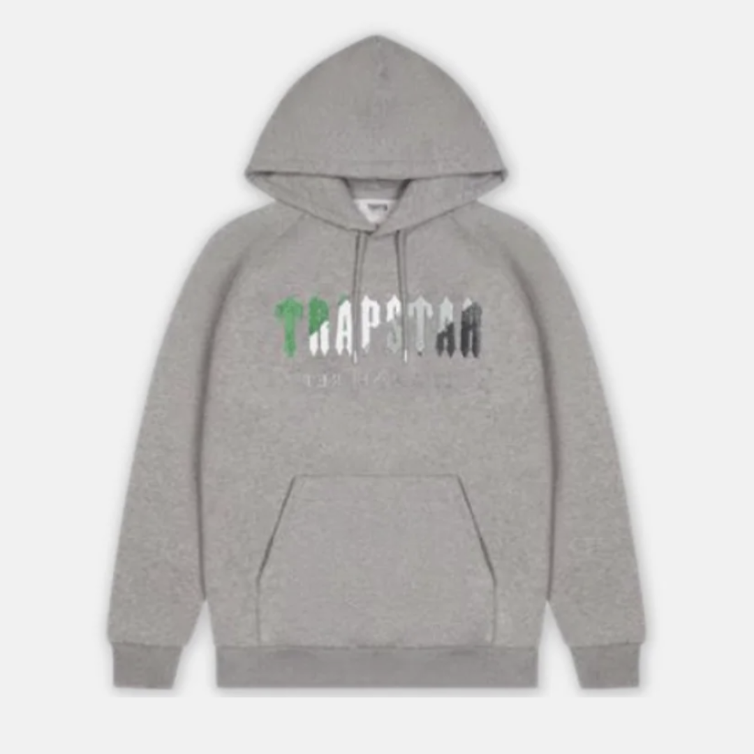 Trapstar Chenille Decoded Hoodie - Grey/Green