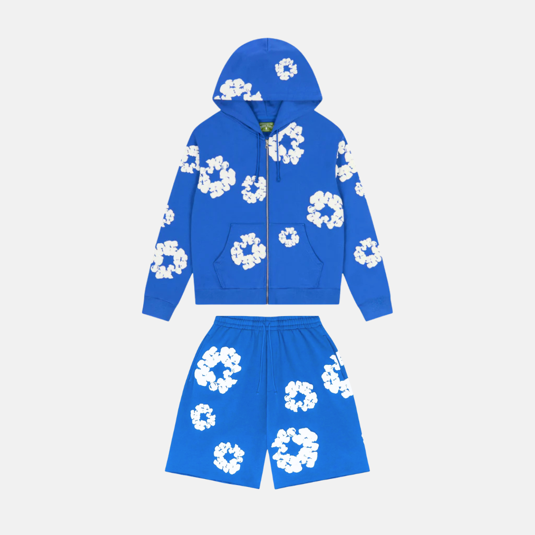 Denim Tears Zipper Shorts Set - Blue