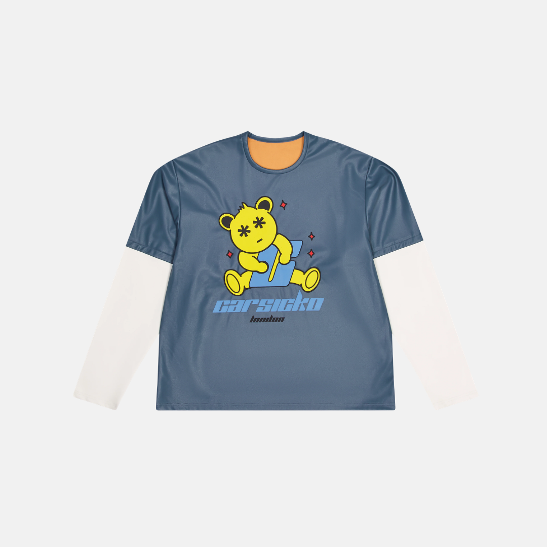 Carsicko Bear Logo Long Sleeve T-Shirt - Blue