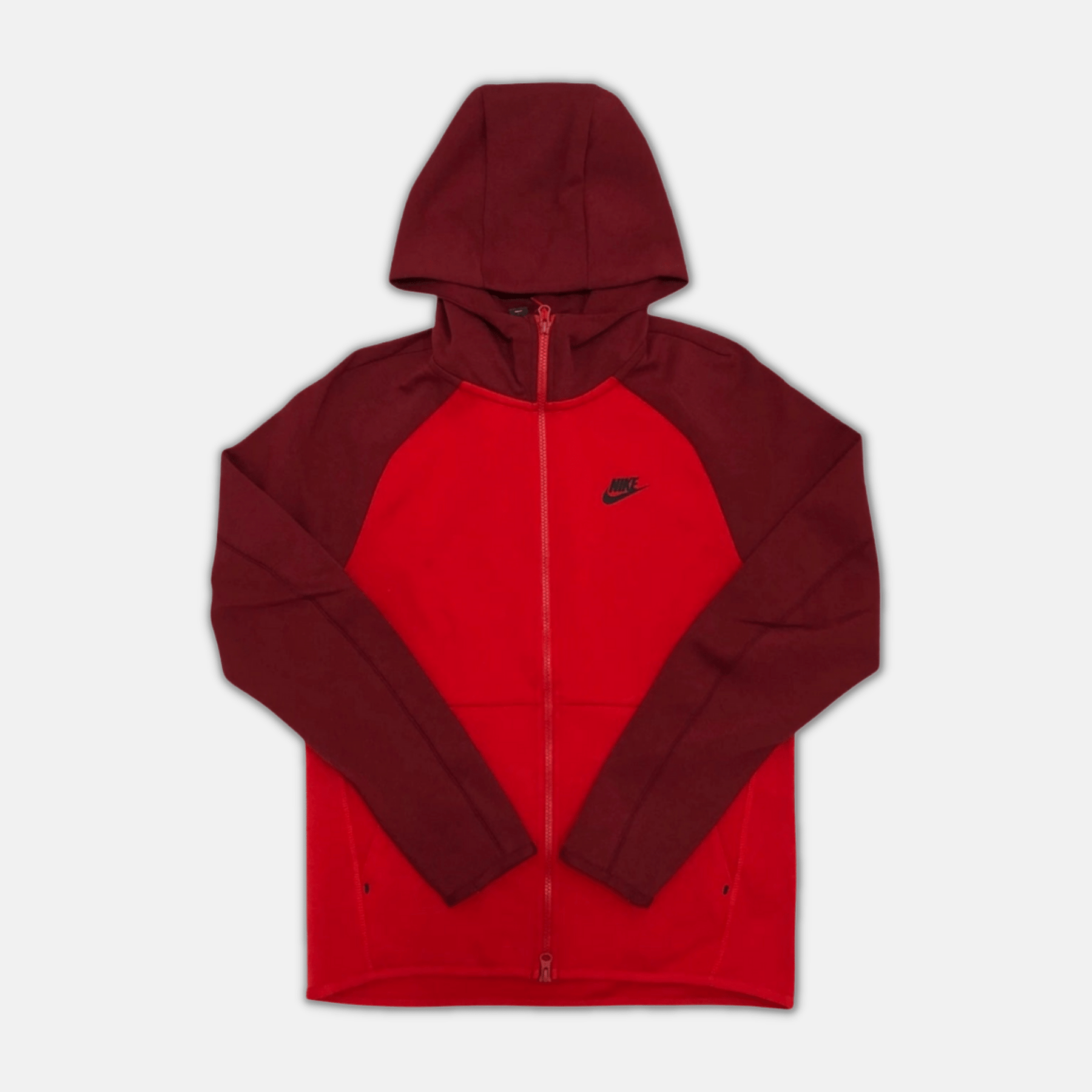 Nike Tech Fleece Hoodie Two Tone Red 2nd Gen No Sauce The Plug
