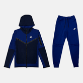 Nike Tech Fleece Set - Blackened Blue / Royal Blue (3rd Gen) - No Sauce The Plug