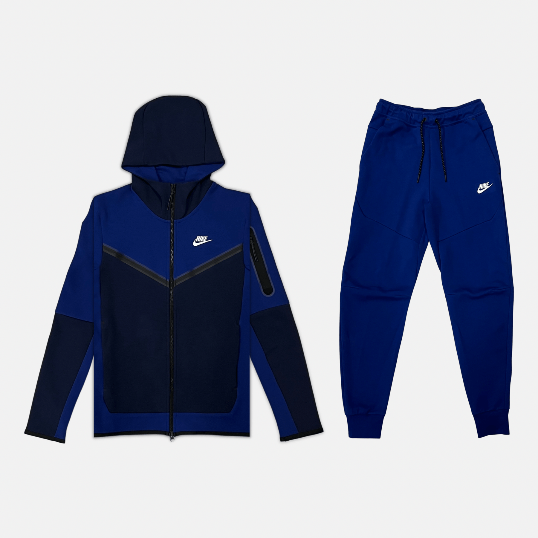 Nike Tech Fleece Set Blackened Blue Royal Blue 3rd Gen Old Season No Sauce The Plug