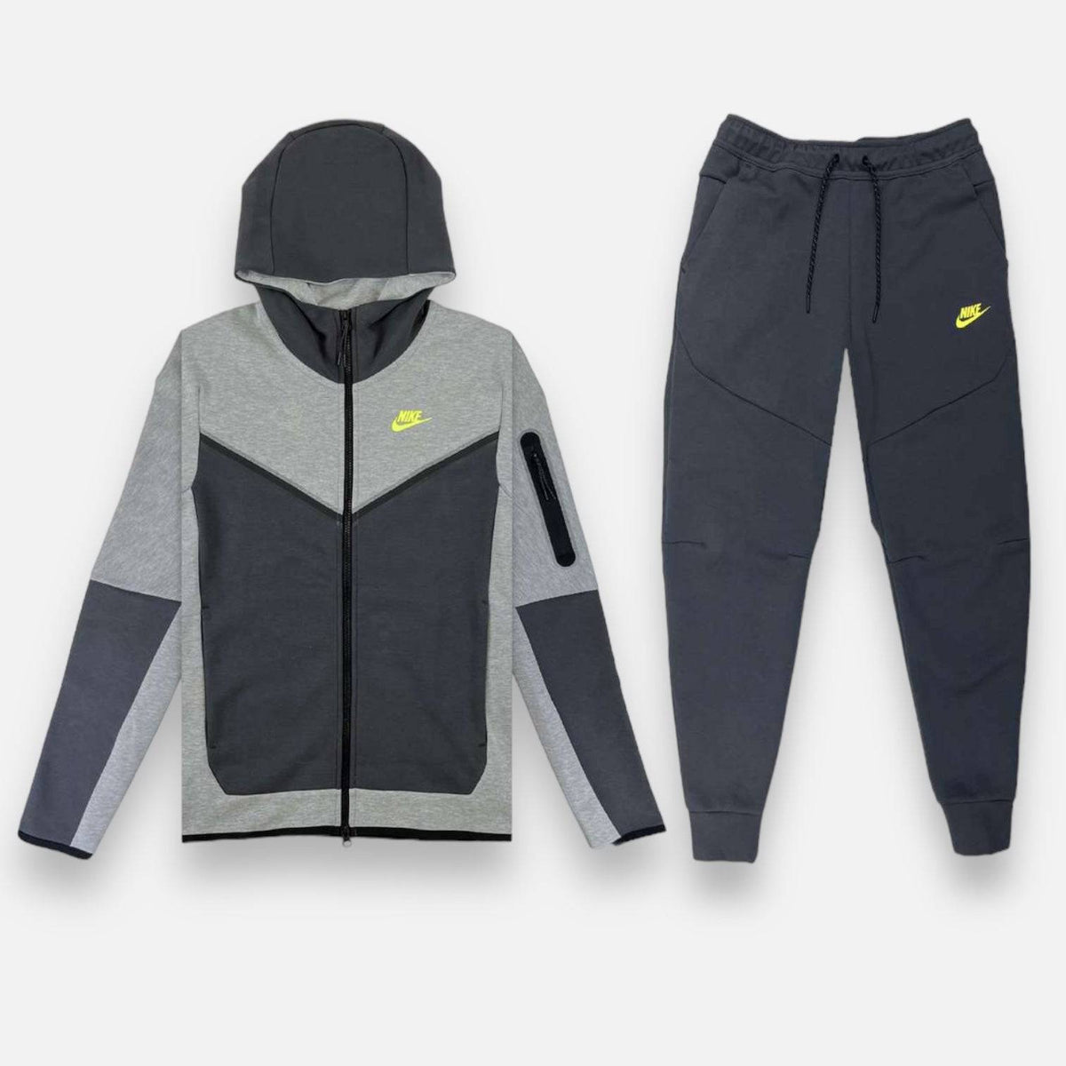 Nike Tech Fleece Set - Grey, Anthracite & Volt (3rd Gen) - No Sauce The Plug