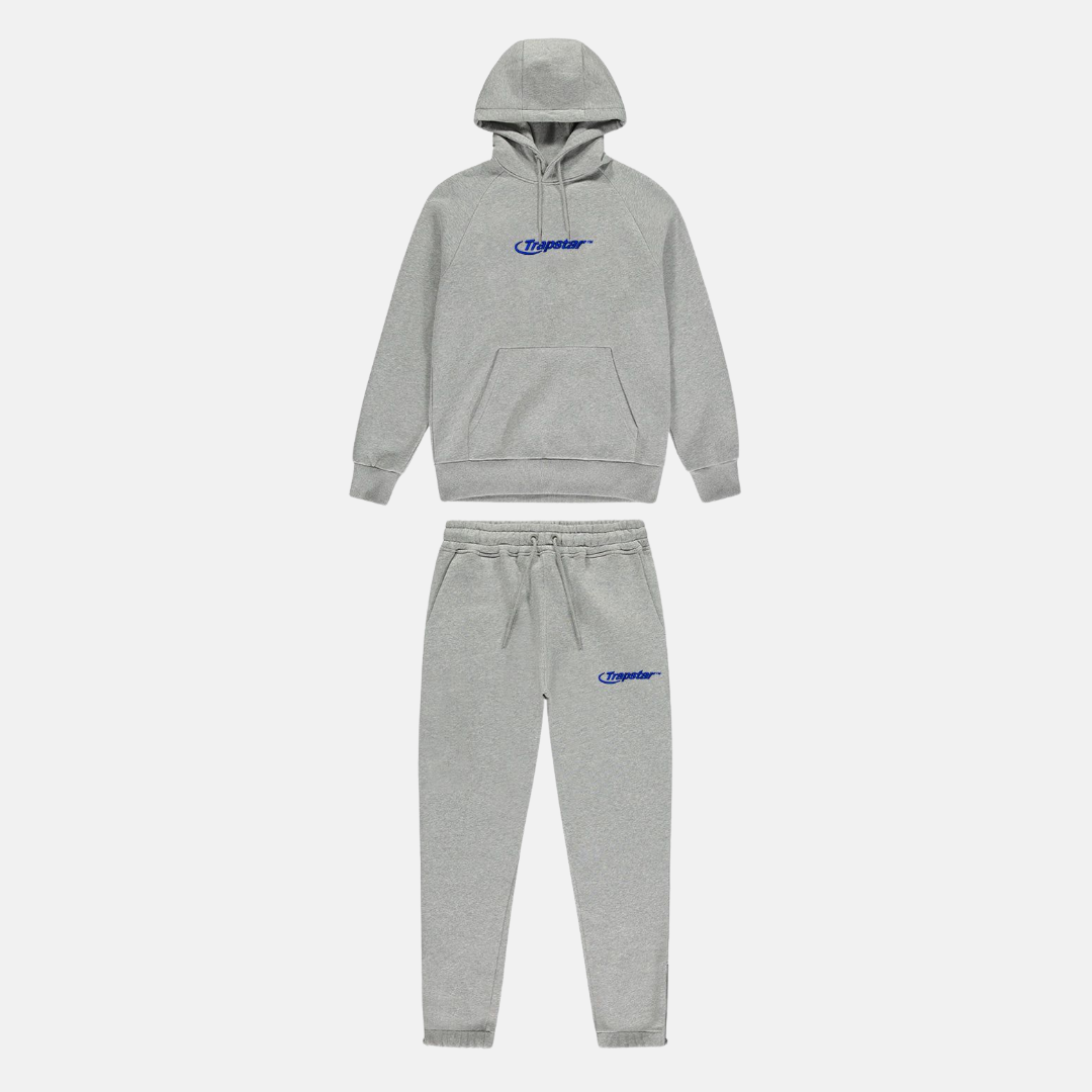 Trapstar Hyperdrive Embroidered Tracksuit - Grey/Blue