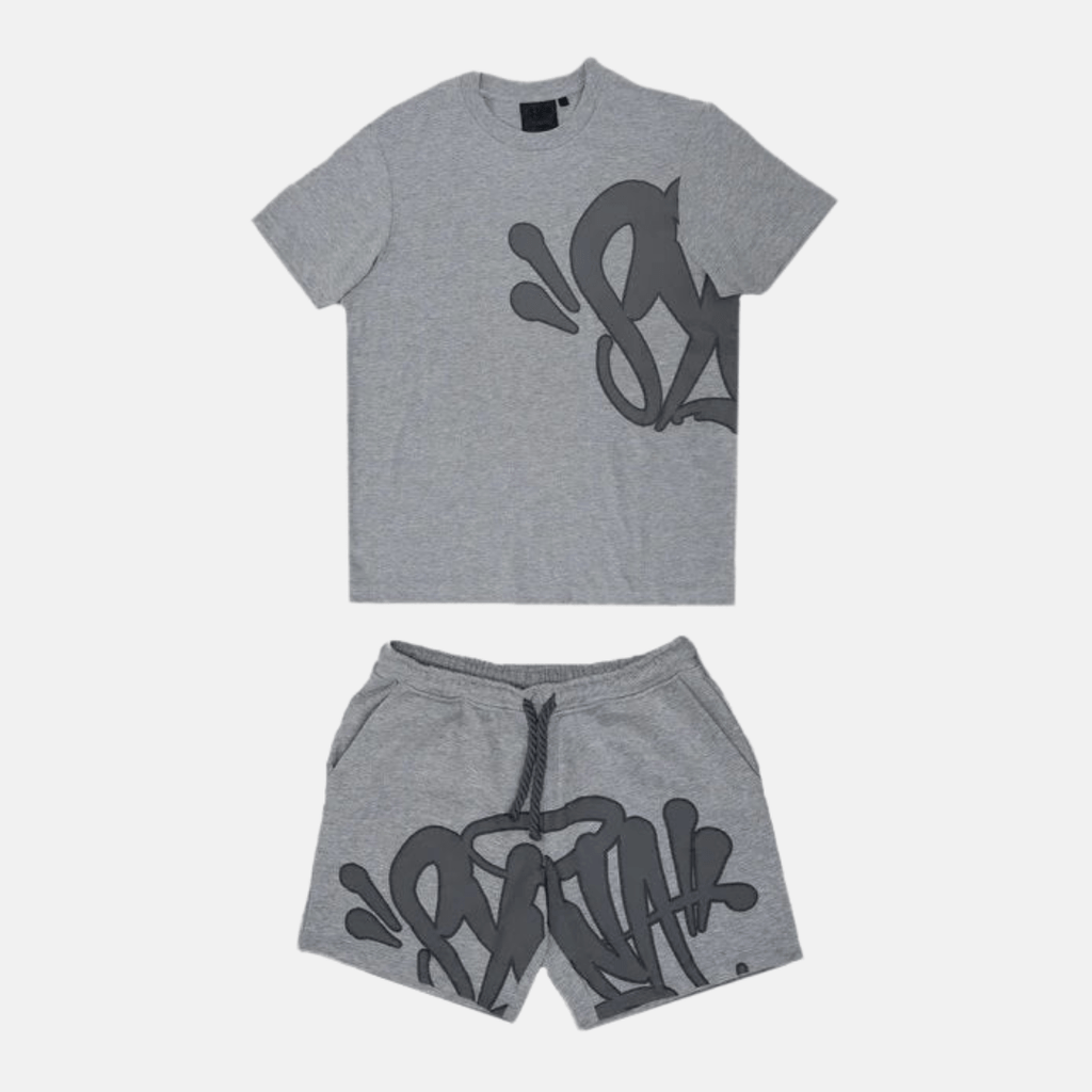 Syna T-shirt & Shorts Logo Set - Grey | No Sauce The Plug