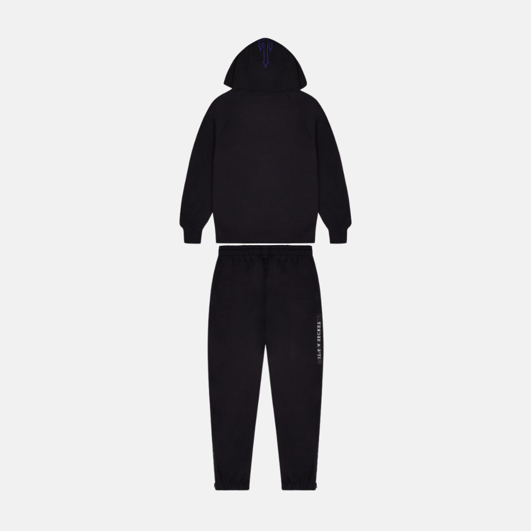 Trapstar Chenille Decoded 2.0 Hooded Tracksuit - Black/Dazzling Blue - No Sauce The Plug