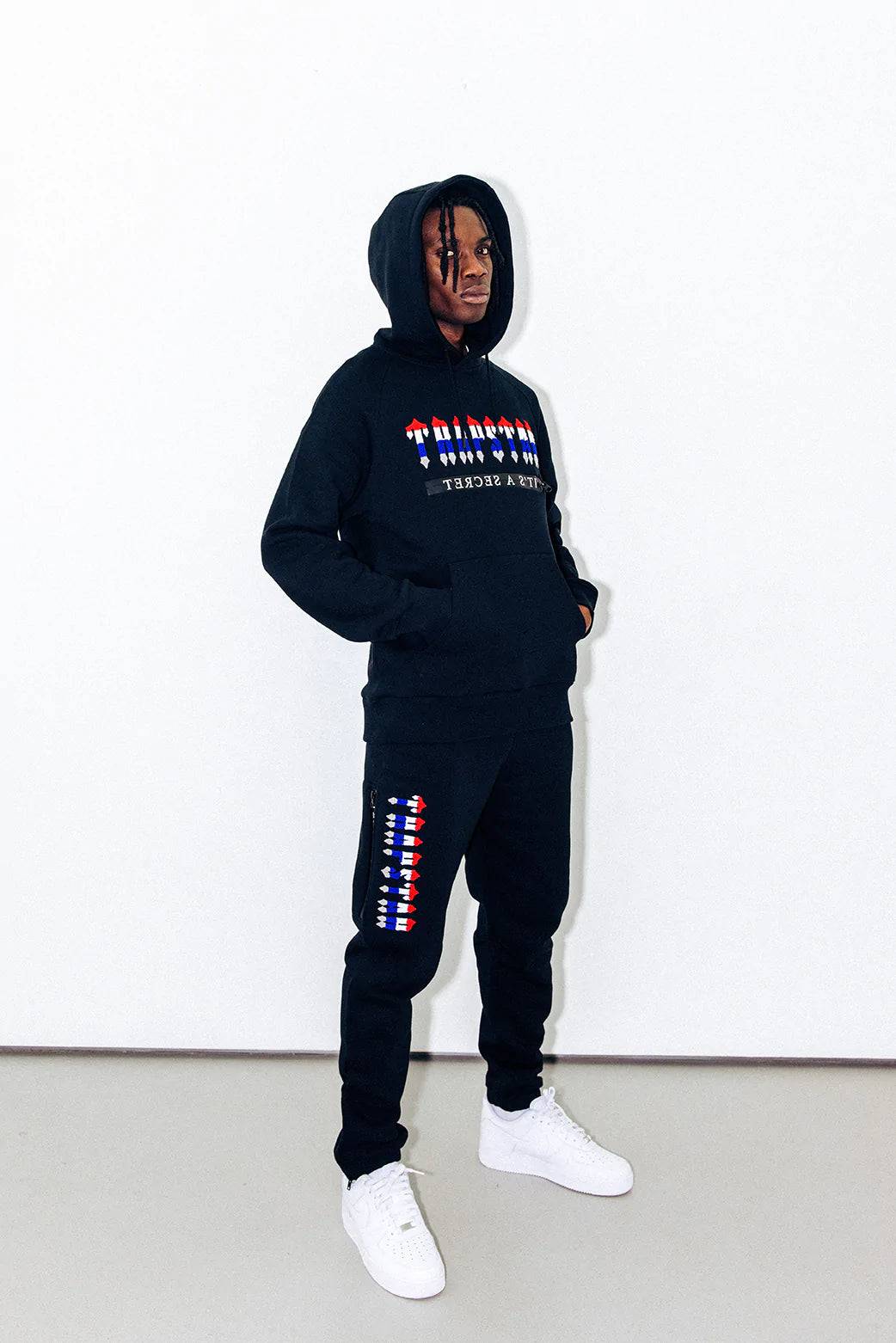 Trapstar Chenille Decoded 2.0 Hooded Tracksuit - Black Revolution - No Sauce The Plug