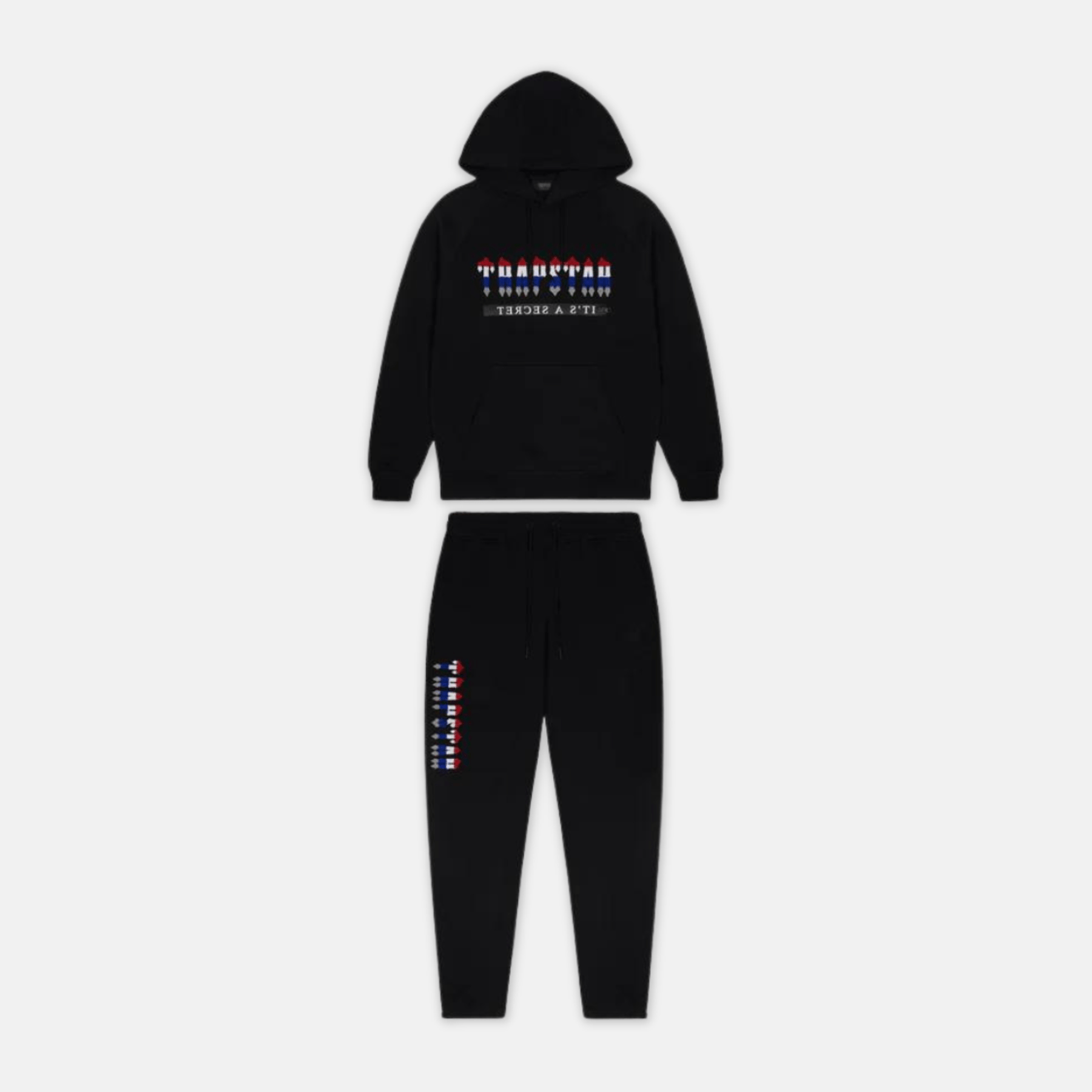 Trapstar Chenille Decoded 2.0 Hooded Tracksuit - Black Revolution - No Sauce The Plug