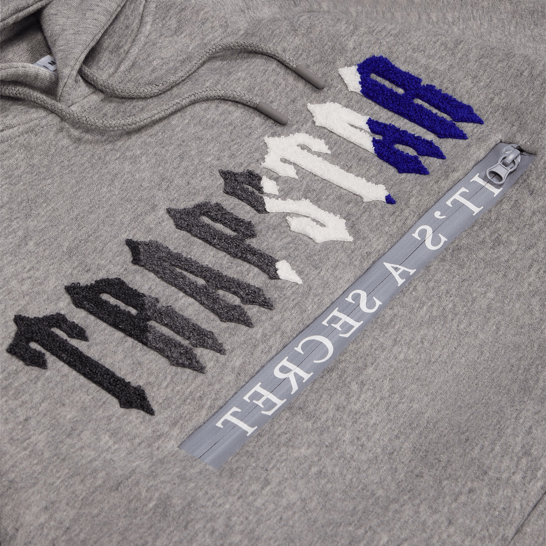 Trapstar Chenille Decoded 2.0 Hooded Tracksuit - Grey/Dazzling Blue - No Sauce The Plug