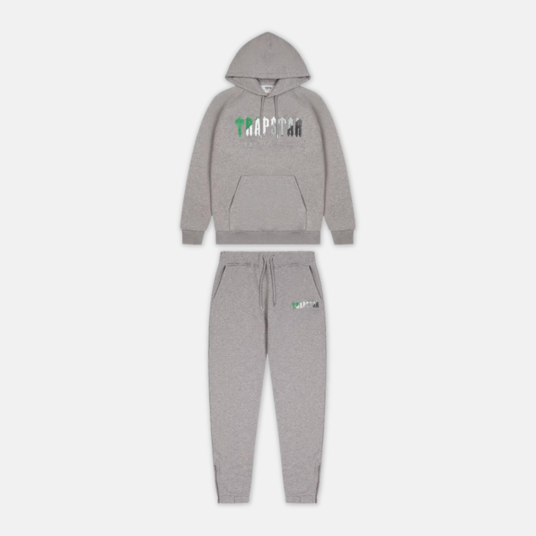 Trapstar Chenille Decoded Tracksuit - Grey/Green - No Sauce The Plug