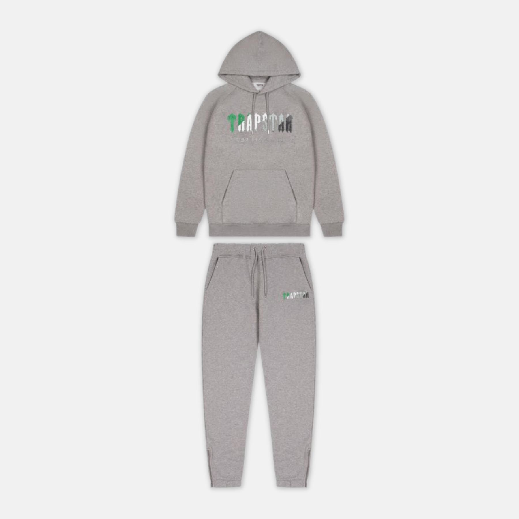 Trapstar Chenille Decoded Tracksuit Grey Green No Sauce The Plug