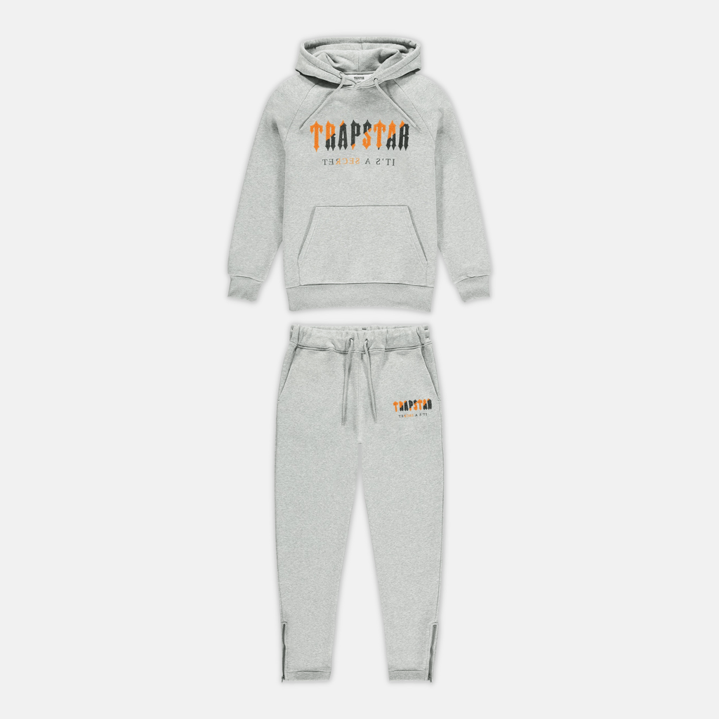 Trapstar Chenille Decoded Tracksuit Grey Orange No Sauce The