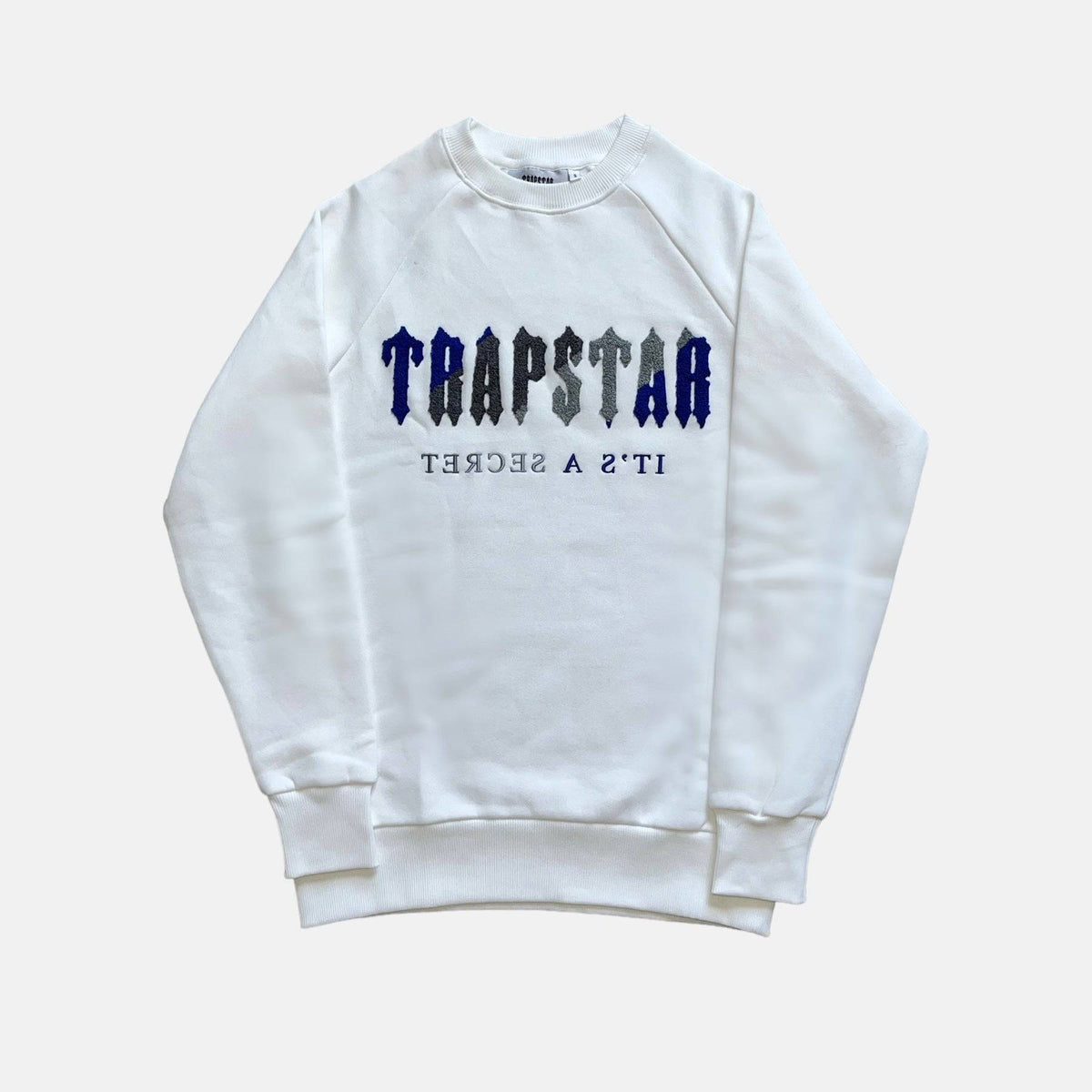 Trapstar Chenille Decoded Crewneck - Ice / White - No Sauce The Plug