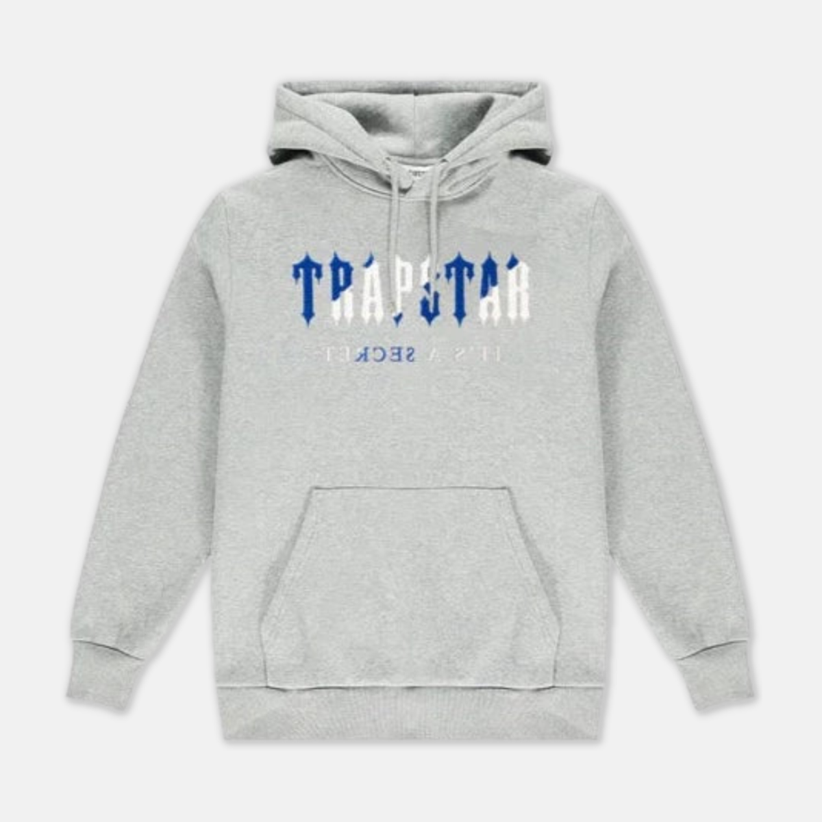 Trapstar Chenille Decoded Hoodie - Grey / Dazzling Blue - No Sauce The Plug
