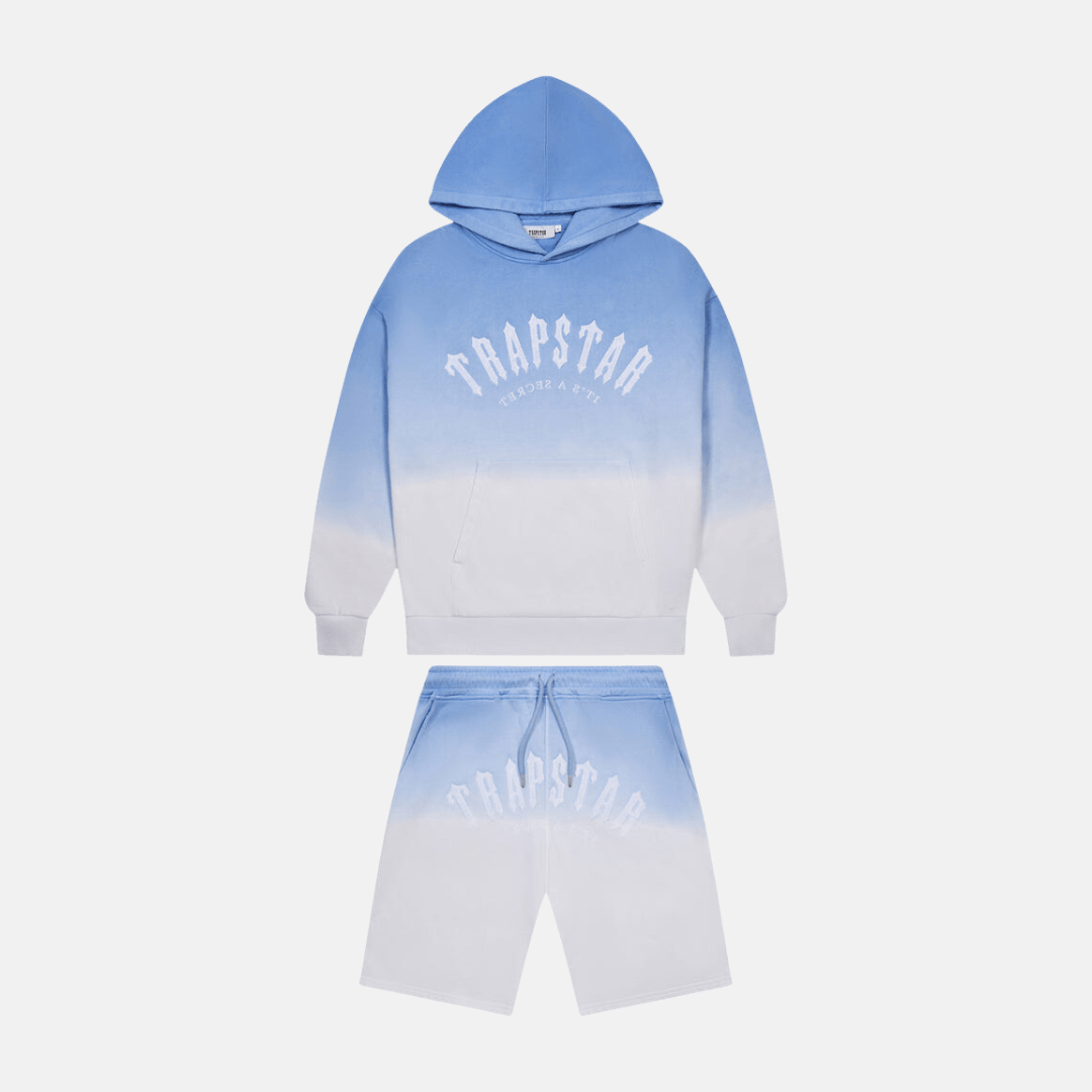 Trapstar Irongate Arch Chenille Hoodie & Shorts Set - Blue Gradient - No Sauce The Plug