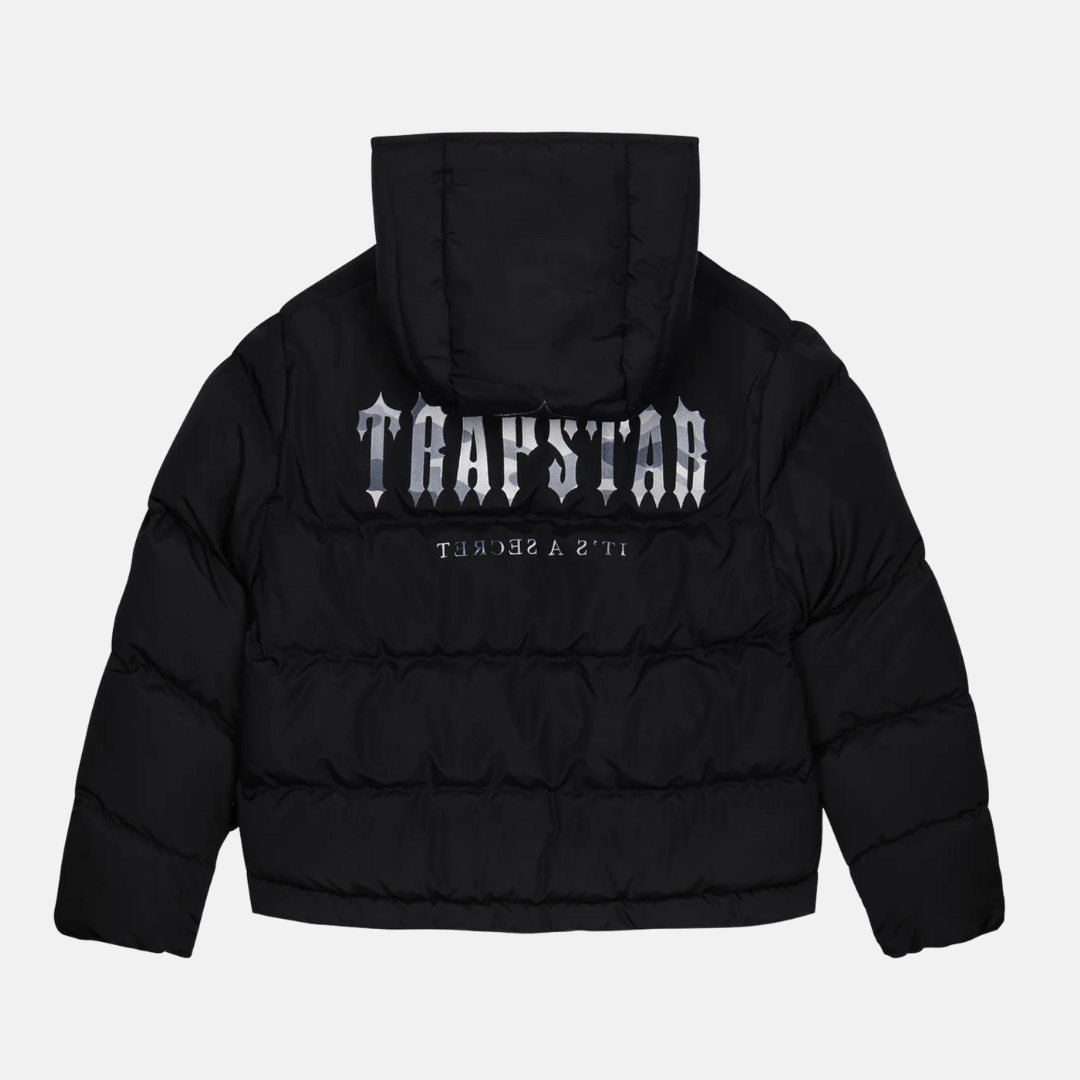 Trapstar Decoded Hooded Puffer 2.0 Jacket - Black/Camo - No Sauce The Plug