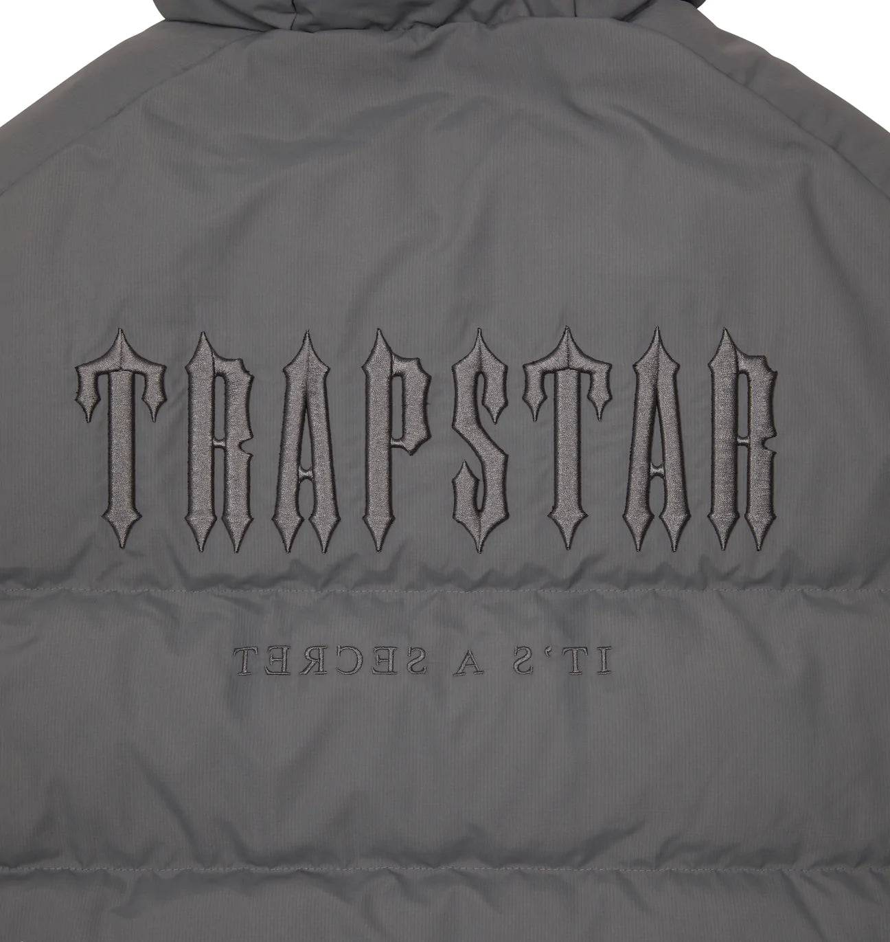 Trapstar Decoded Hooded Puffer 2.0 Jacket - Dark Smoke Grey - No Sauce The Plug