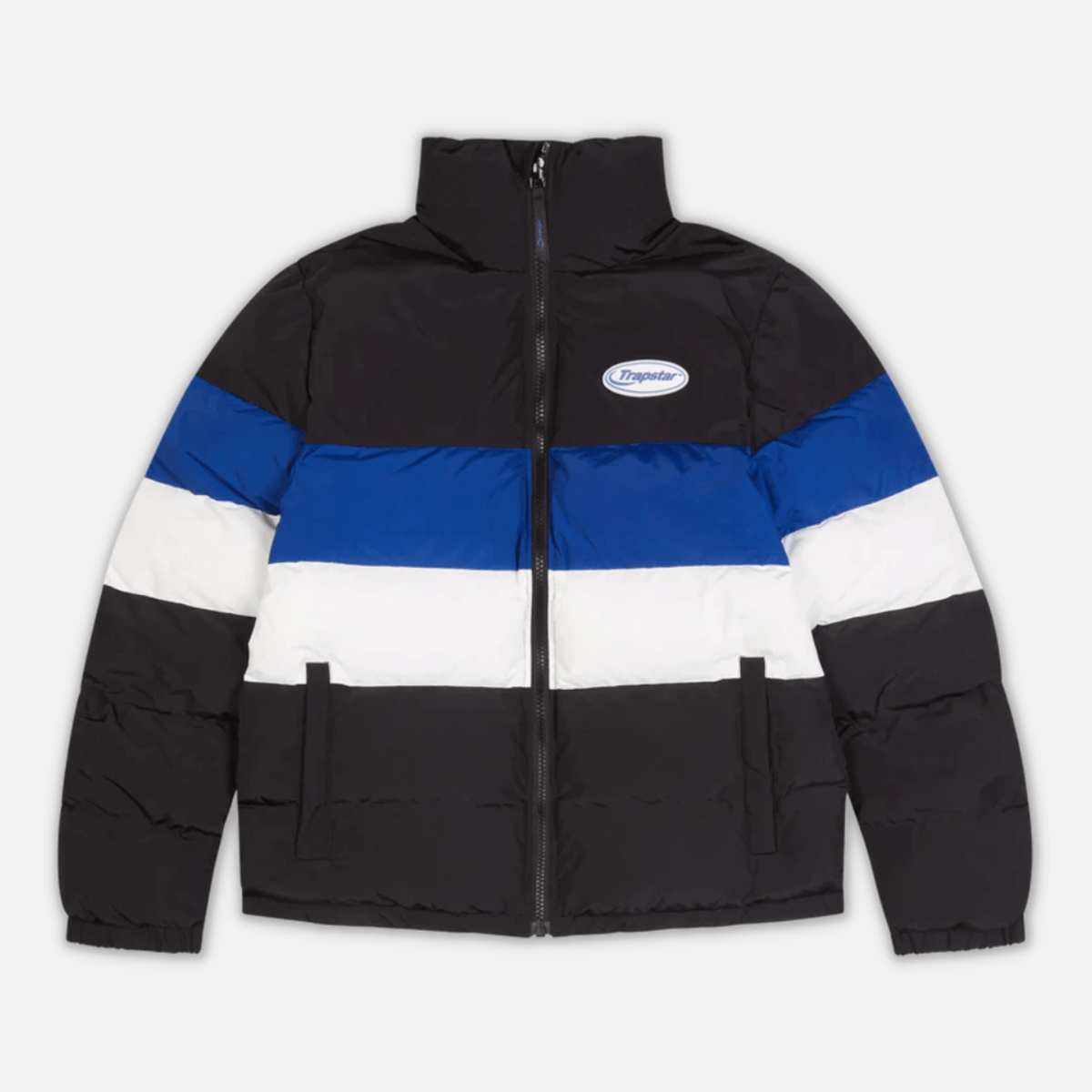 Trapstar Hyperdrive Puffer Jacket - Black/Blue/White - No Sauce The Plug