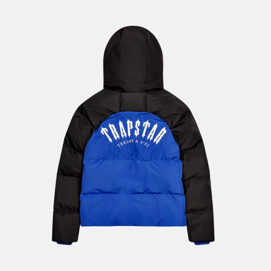 Trapstar Irongate AW23 Hooded Puffer Jacket - Black/Dazzling Blue - No Sauce The Plug