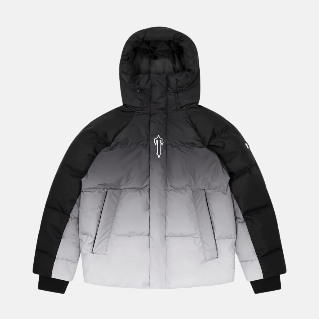 Trapstar Irongate Hooded Puffer AW23 Jacket - Black Gradient - No Sauce The Plug