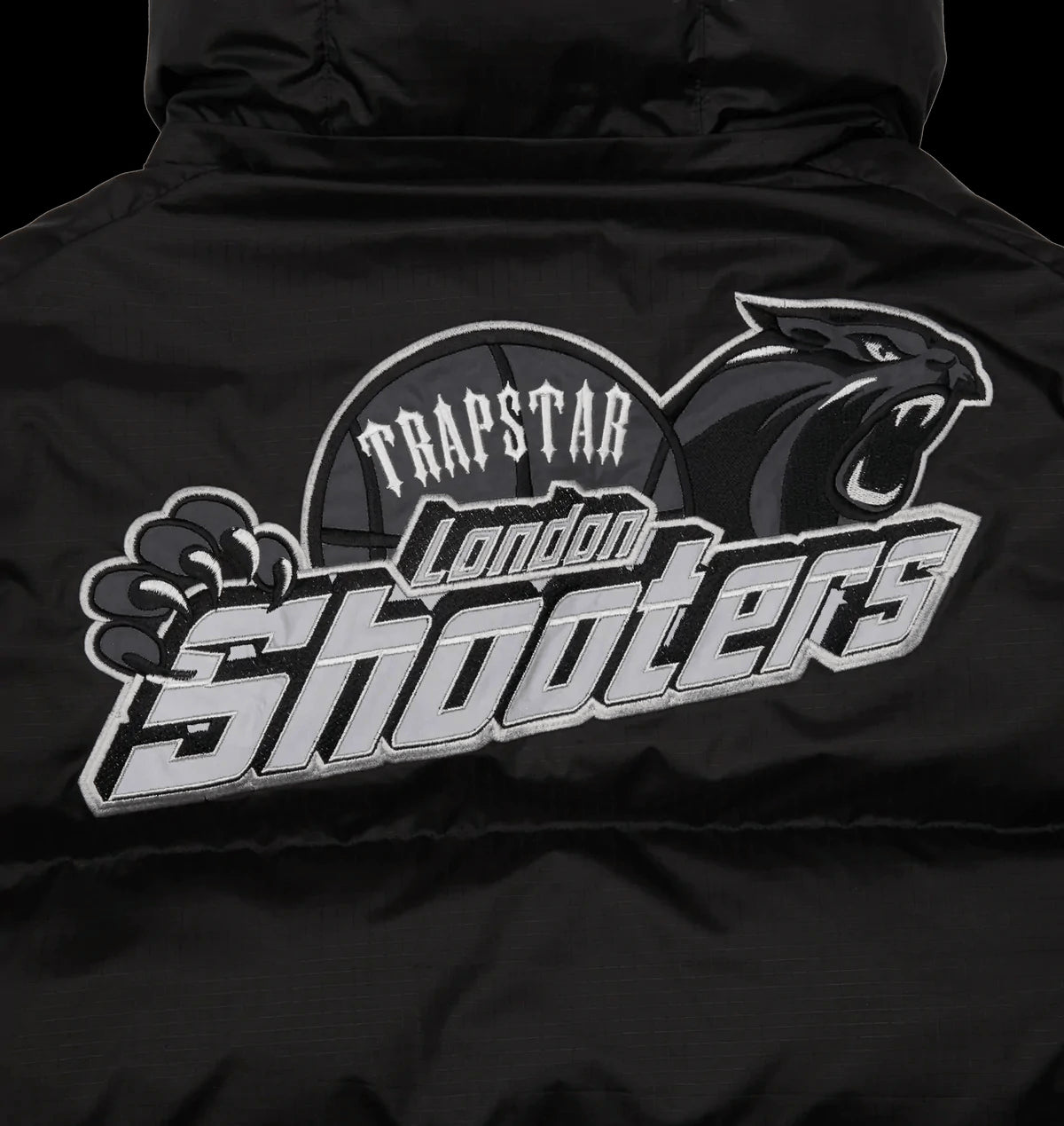 Trapstar Shooters Hooded Puffer Jacket - Black / Reflective - No Sauce The Plug