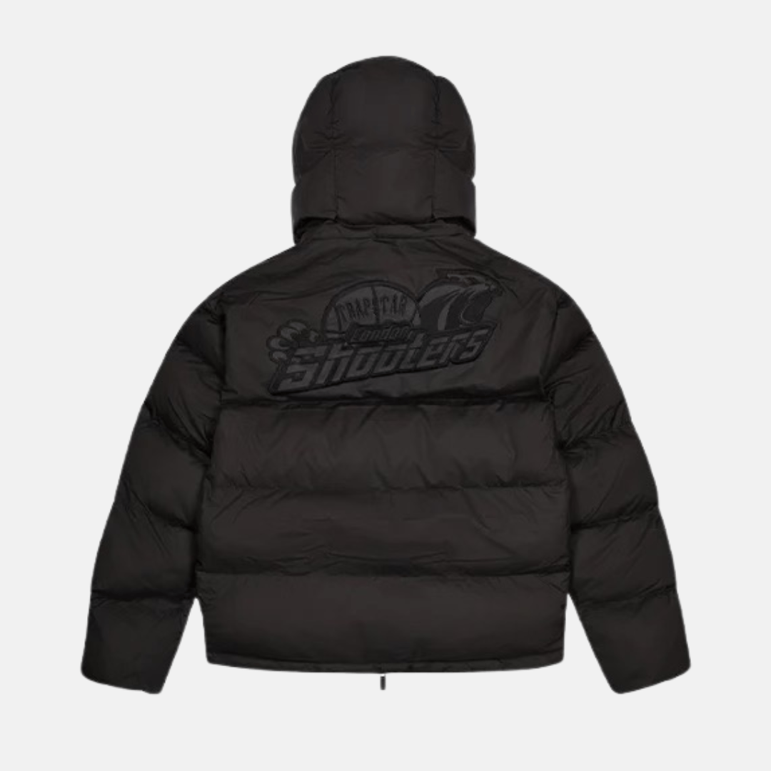 Trapstar Shooters Hooded Puffer Jacket - Blackout / Reflective - No Sauce The Plug