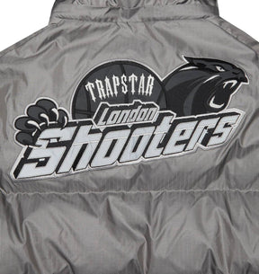 Trapstar Shooters Hooded Puffer Jacket - Grey / Reflective - No Sauce The Plug