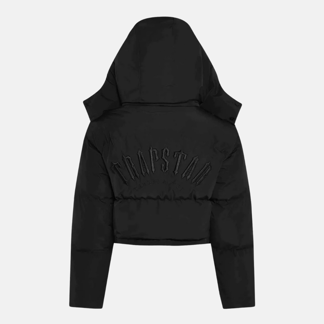 Trapstar Women's Arched Irongate AW23 Hooded Puffer - Black - No Sauce The Plug