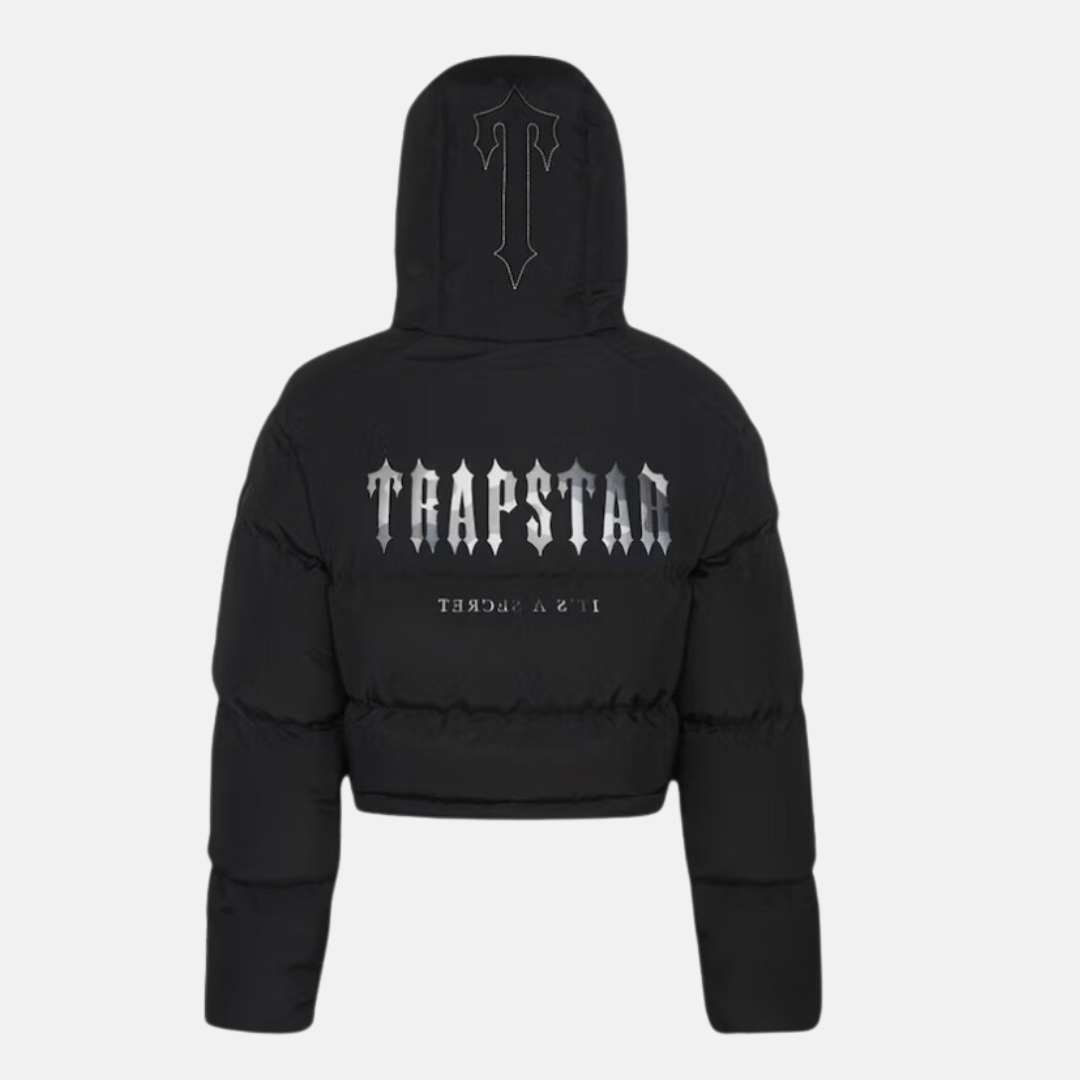 Trapstar Women's Decoded Hooded Puffer 2.0 Jacket - Black Camo - No Sauce The Plug