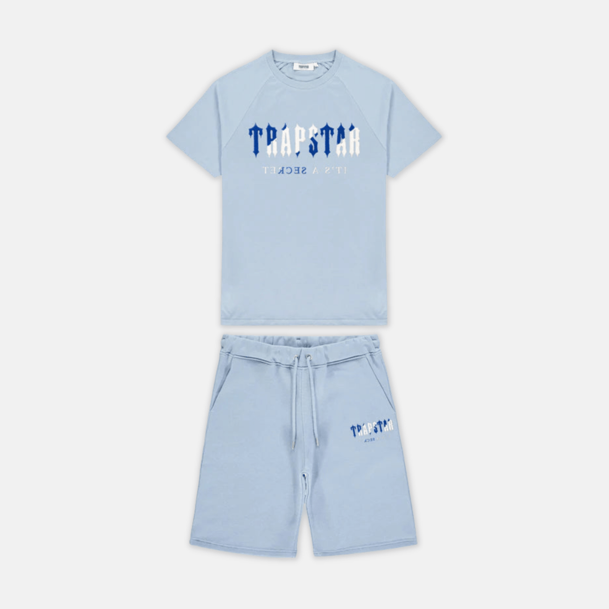 Trapstar Chenille Decoded Shorts Set -  Cashmere blue/Dazzling blue - No Sauce The Plug