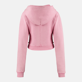 Trapstar Women's Irongate Cropped Batwing Hoodie - Washed Pink - No Sauce The Plug