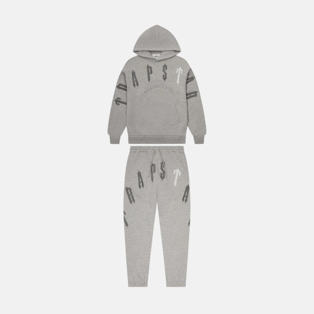 Trapstar Irongate Arch Chenille 2.0 Hooded Tracksuit - Grey - No Sauce The Plug