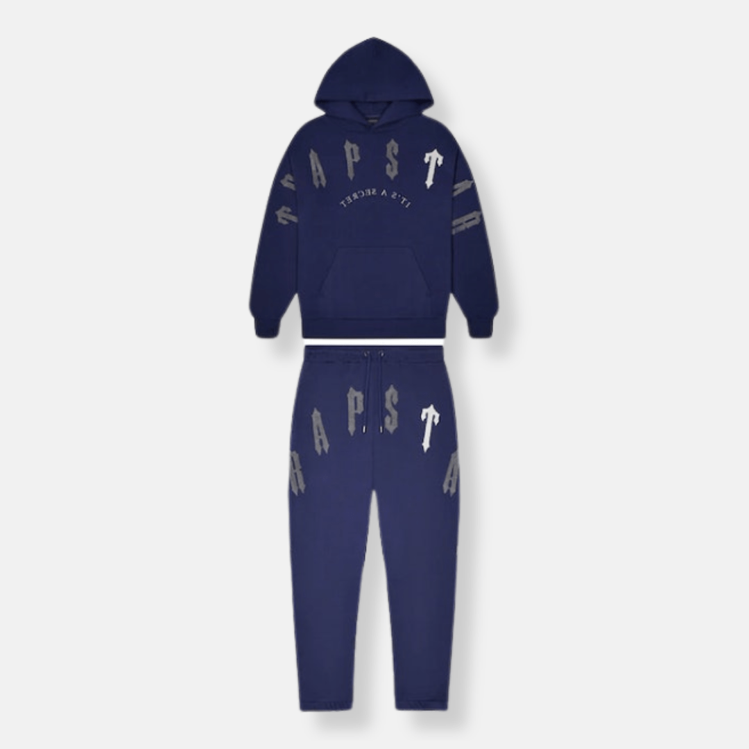 Trapstar Irongate Arch Chenille 2.0 Hooded Tracksuit - Navy - No Sauce The Plug