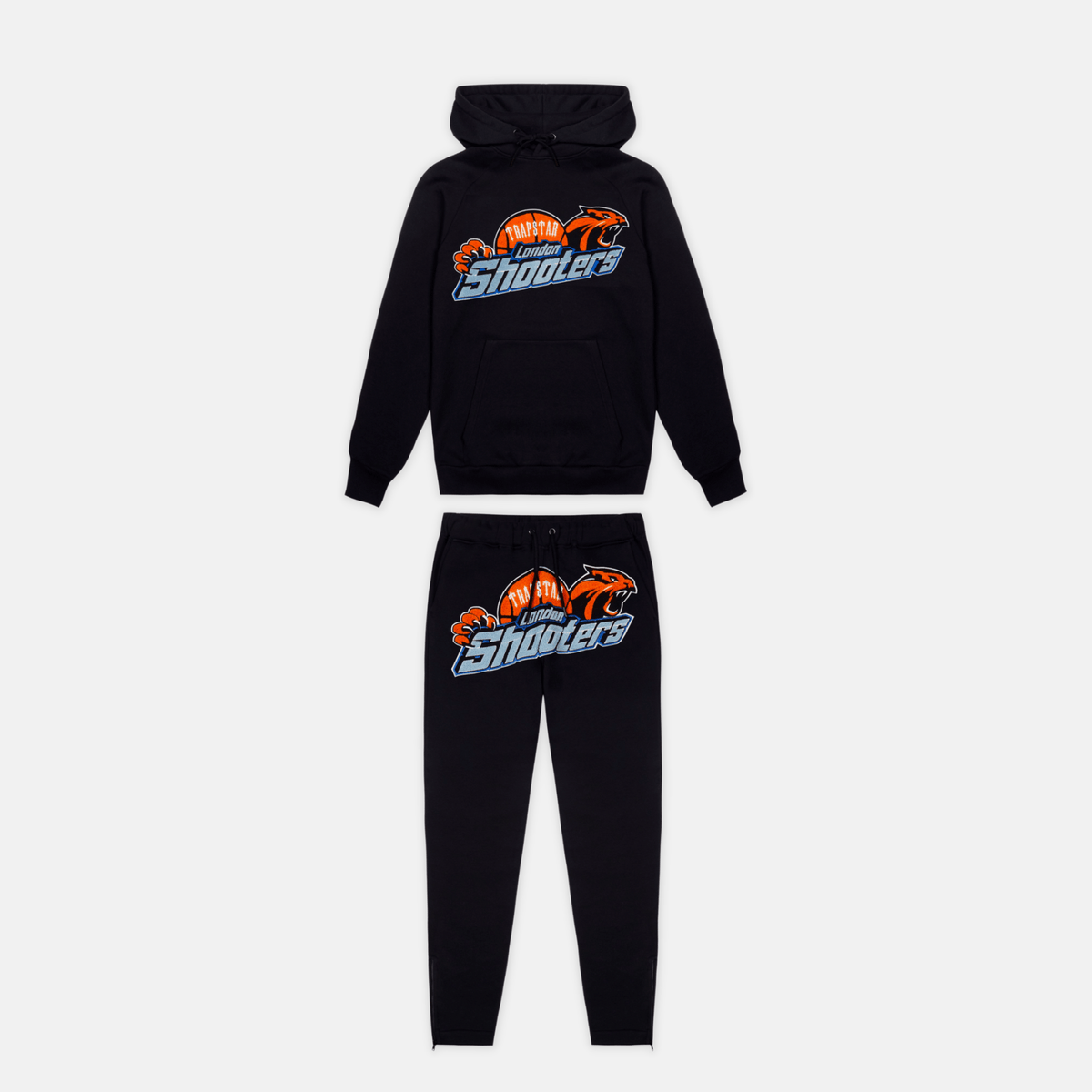 Trapstar Shooters Hooded Tracksuit - Black/Orange - No Sauce The Plug