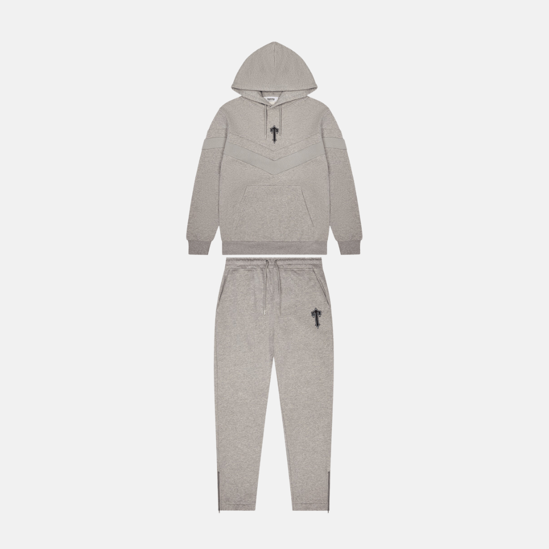 Trapstar V-Stripe Hoodie Tracksuit - Grey/Cashmere Blue - No Sauce The Plug