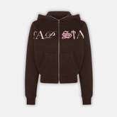 Trapstar Women's Script Hoodie - Brown/Pink - No Sauce The Plug