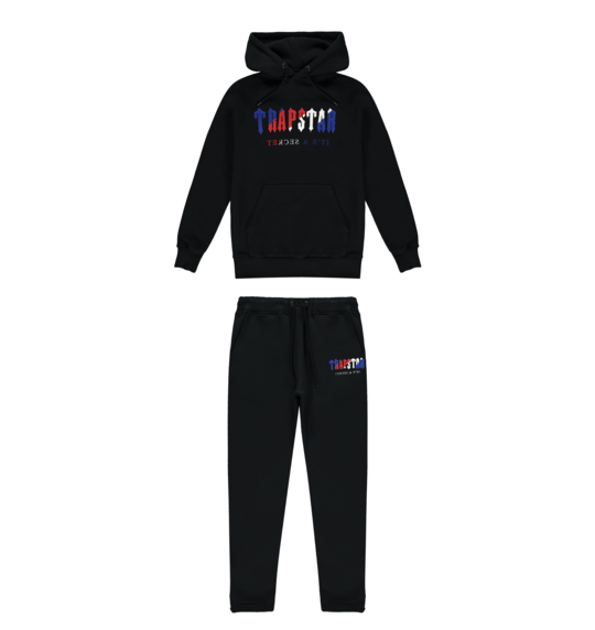 Trapstar tracksuit in Black, red, blue and white revolution